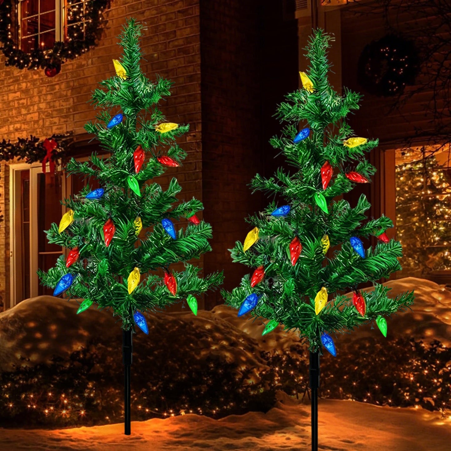 Christmas Tree Christmas Decorations Outdoor—Solar,Waterproof,Windproof