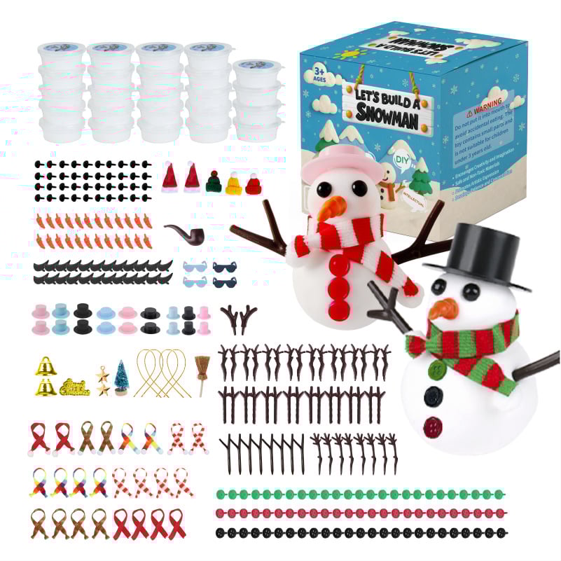 đ
âď¸Christmas Snowman DIY Clay Craft Kit for Kids, Modeling Clay Snowman DIY Kit