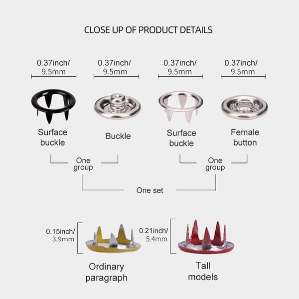 Metal Snaps Buttons Kit – Ultimate DIY Crafting Set for Fashion & More