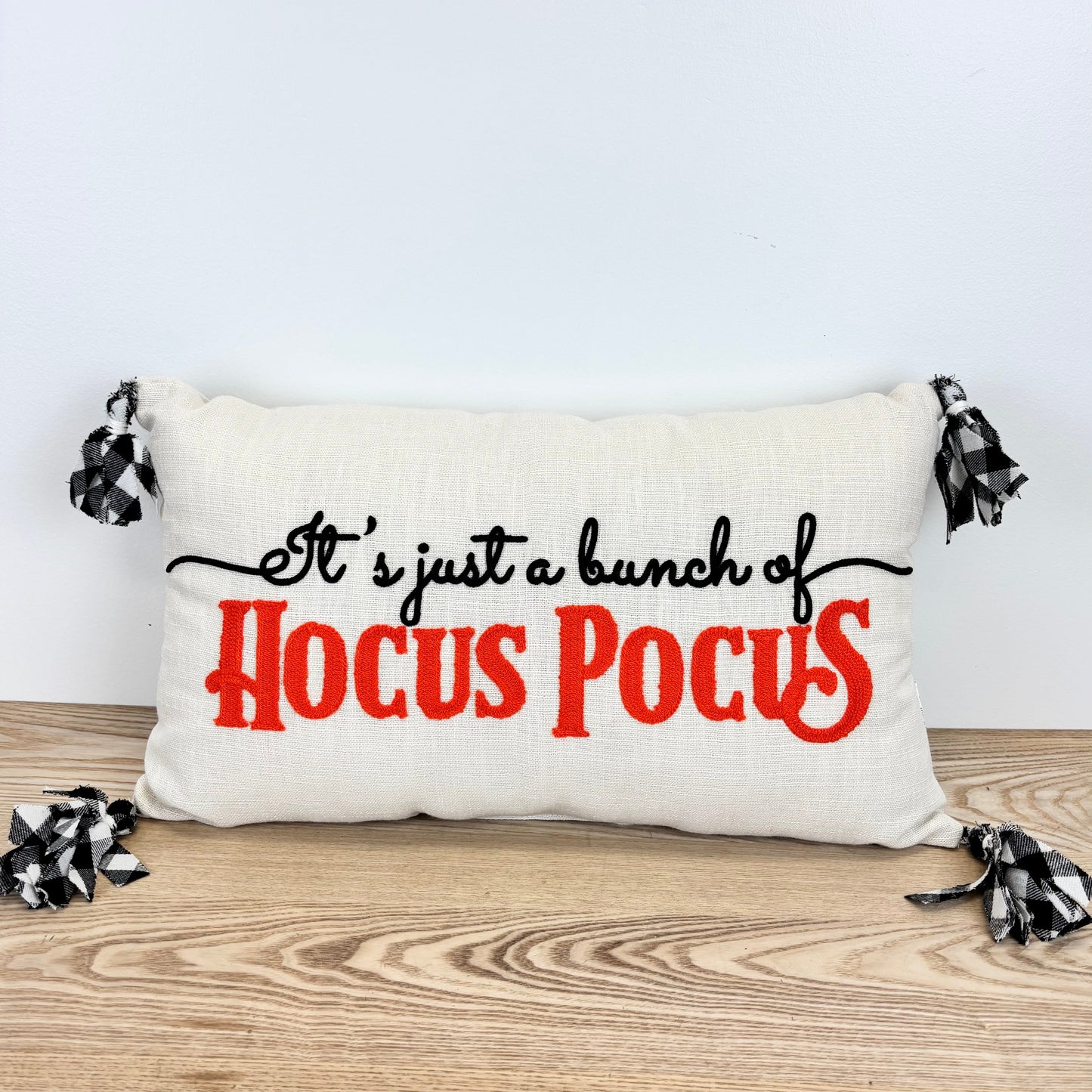 Hocus Pocus Lumbar Pillow with Frayed Tassels