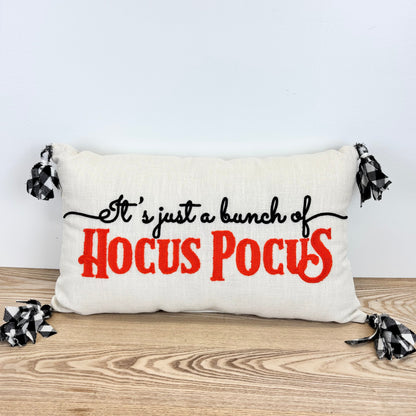 Hocus Pocus Lumbar Pillow with Frayed Tassels