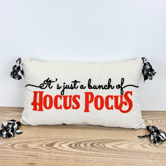 Hocus Pocus Lumbar Pillow with Frayed Tassels