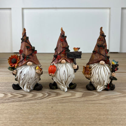 Resin Harvest Gnome Figurine - 3 Styles
