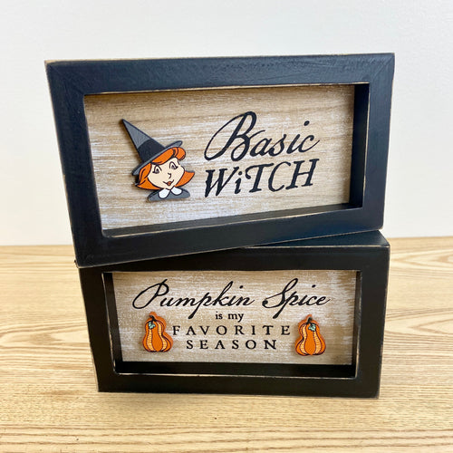 Basic Witch/Spice Reversible Wood Framed Sign