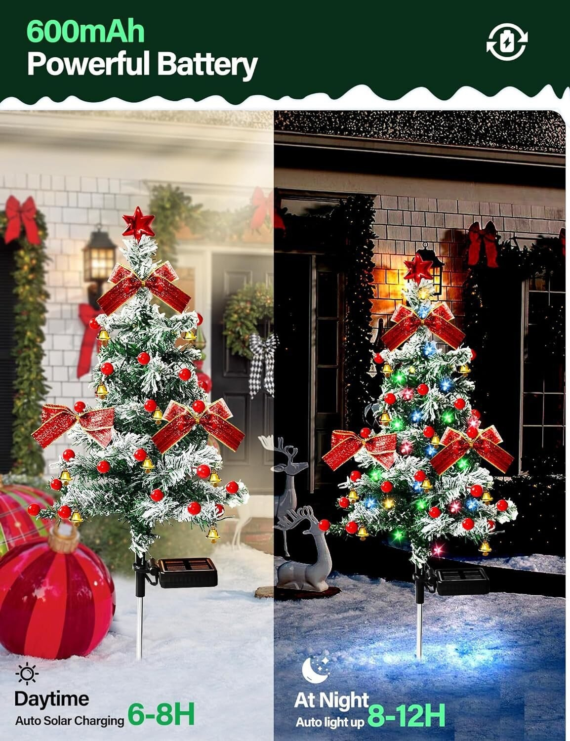Christmas Tree Christmas Decorations Outdoor—Solar,Waterproof,Windproof
