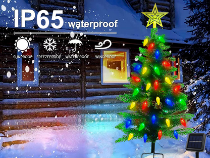 Christmas Tree Christmas Decorations Outdoor—Solar,Waterproof,Windproof