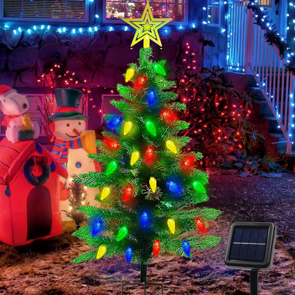 Christmas Tree Christmas Decorations Outdoor—Solar,Waterproof,Windproof