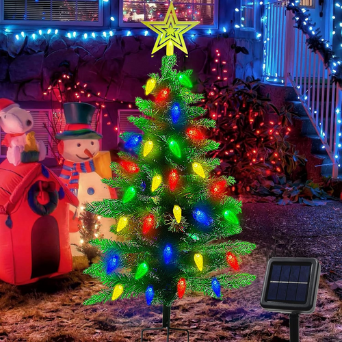 Christmas Tree Christmas Decorations Outdoor—Solar,Waterproof,Windproof