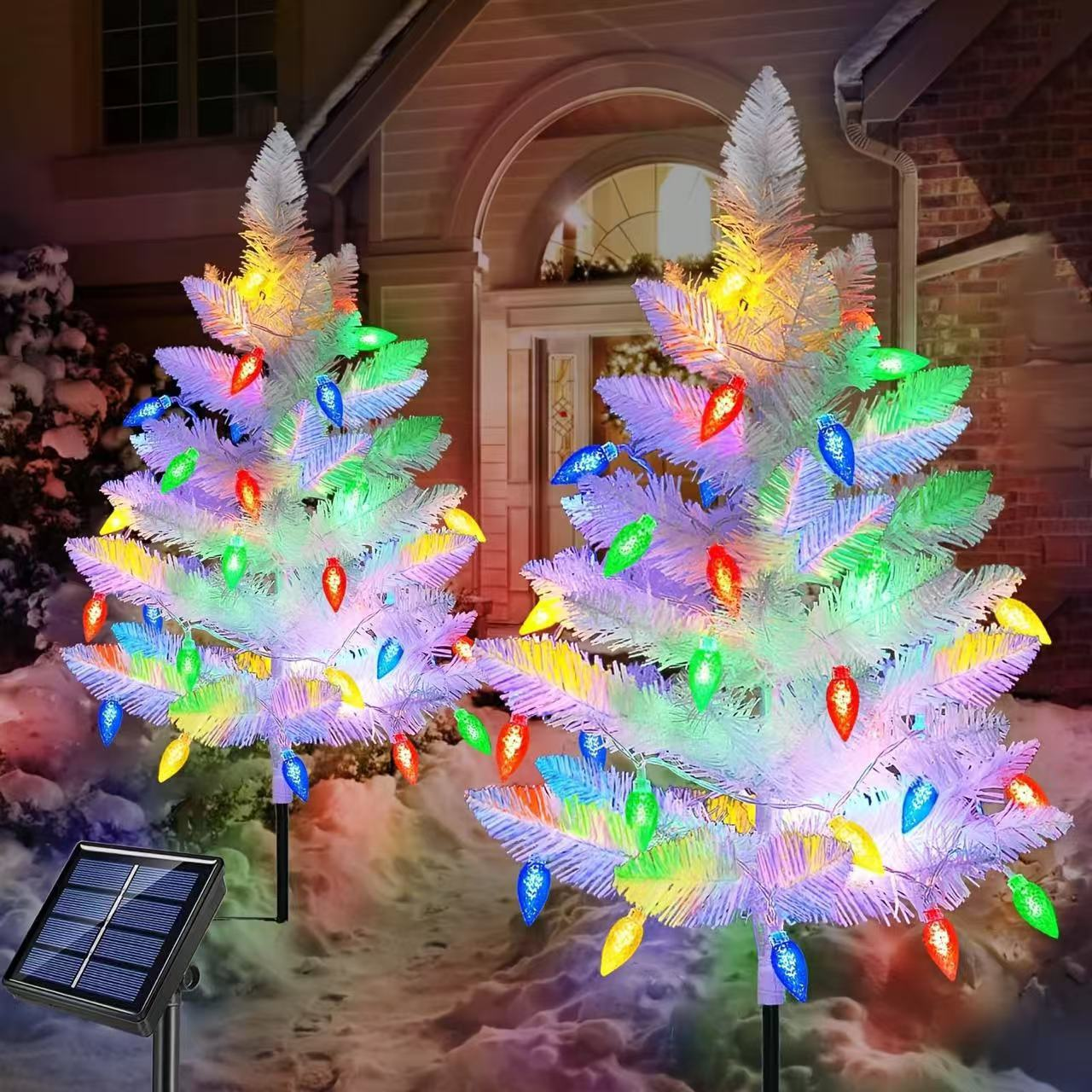 Christmas Tree Christmas Decorations Outdoor—Solar,Waterproof,Windproof