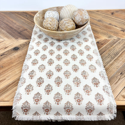 Block Print Floral Table Runner