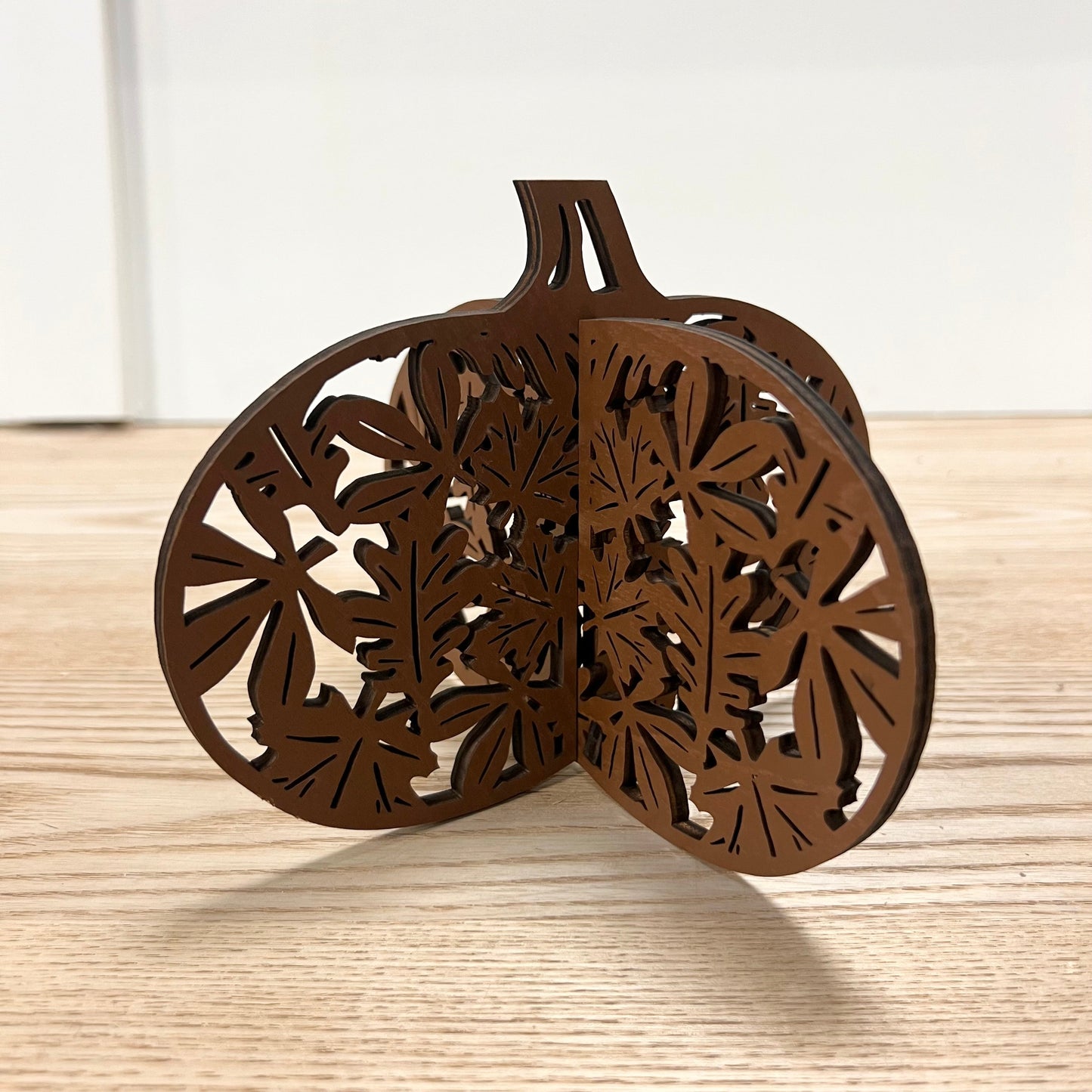 Laser-Cut Wooden Pumpkins - Set of 2