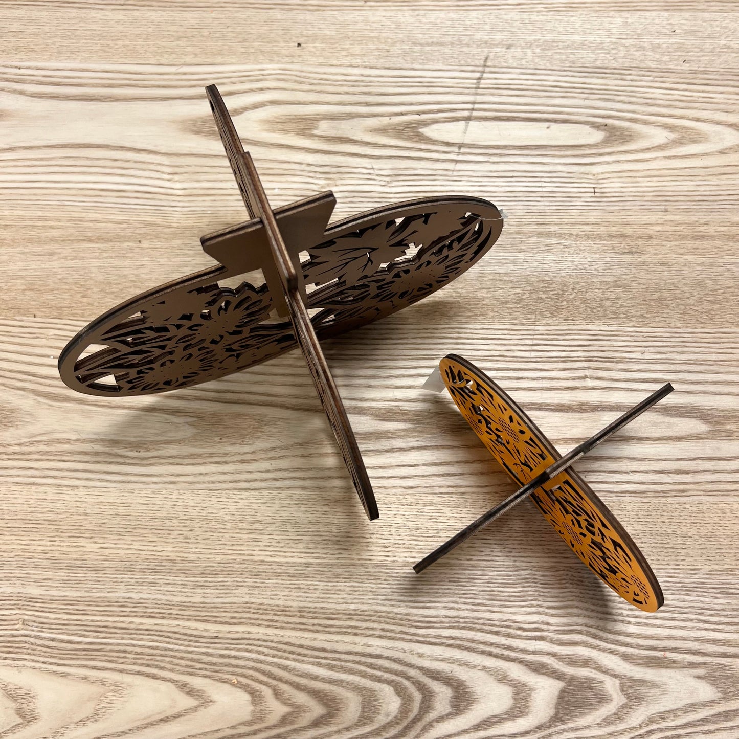 Laser-Cut Wooden Pumpkins - Set of 2