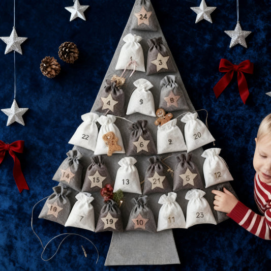 🎄Felt Christmas Tree Advent Calendar with 24 Pockets+🎁 FREE Ornament Gift