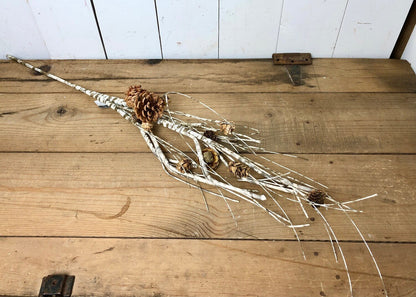 White Birch Pinecone Spray
