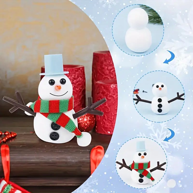 🎅☃️Christmas Snowman DIY Clay Craft Kit for Kids, Modeling Clay Snowman DIY Kit
