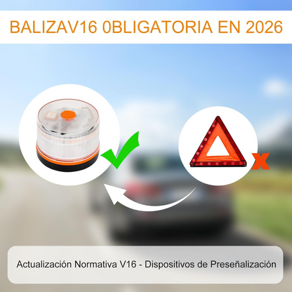 DarkFairy Luz de Emergencia V16 – Seguridad y Geolocalización para tu Vehículo-Aprobada por la DGT, con plan de datos incluido y base magnética IP54.