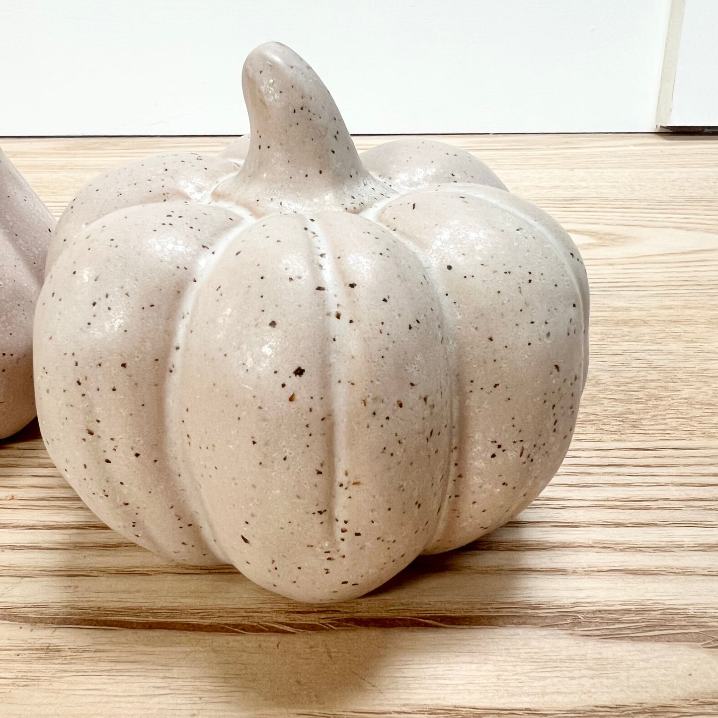 Neutral Stoneware Pumpkins - Set of 2