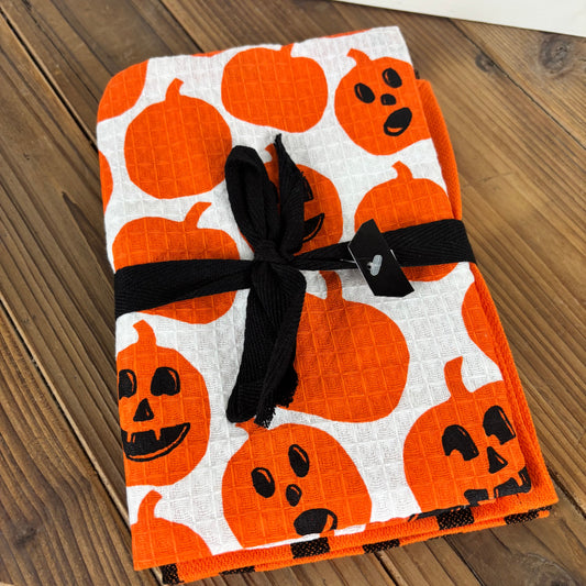 Halloween Pumpkin Dishtowel - Set of 2