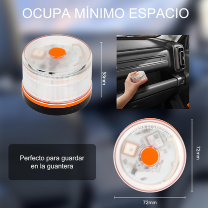 DarkFairy Luz de Emergencia V16 – Seguridad y Geolocalización para tu Vehículo-Aprobada por la DGT, con plan de datos incluido y base magnética IP54.