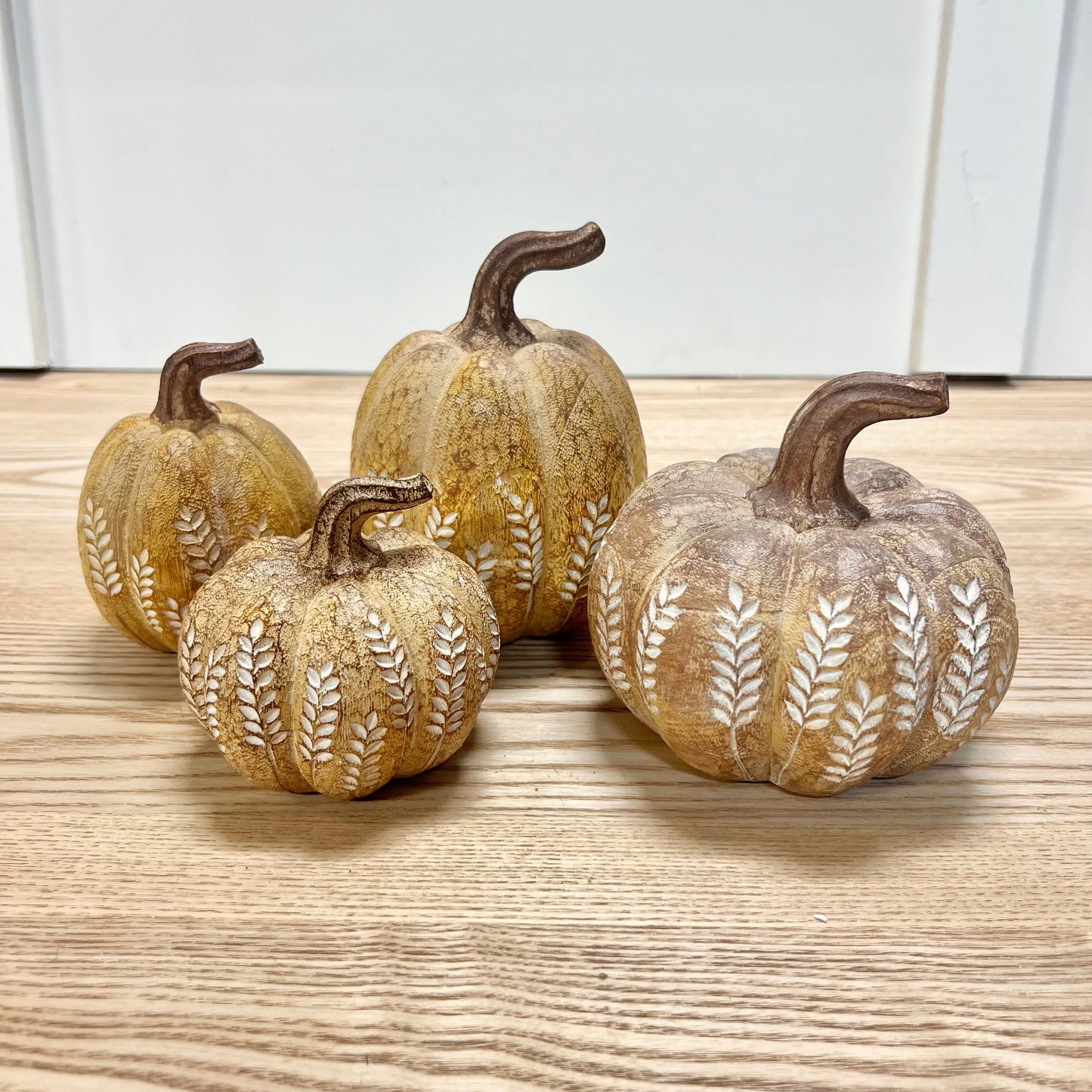 Engraved Resin Pumpkins - Set of 2