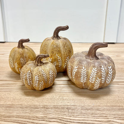 Engraved Resin Pumpkins - Set of 2