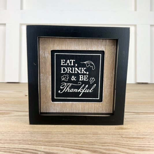 Treats/Eat Reversible Wood Frame Sign