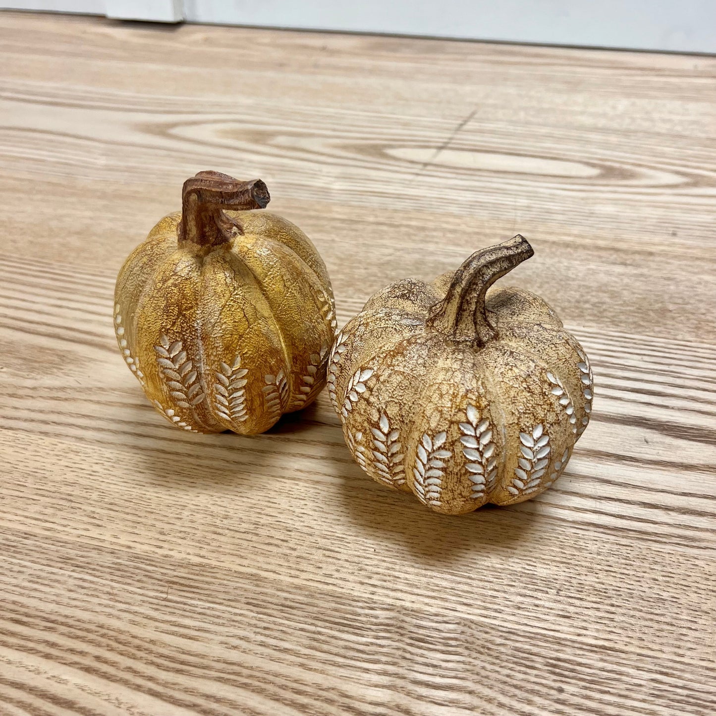 Engraved Resin Pumpkins - Set of 2