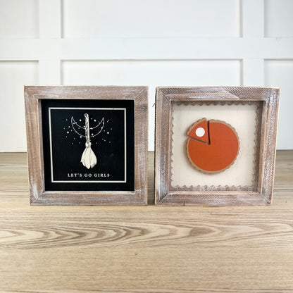 Broom/Pie Reversible Wood Frame Sign