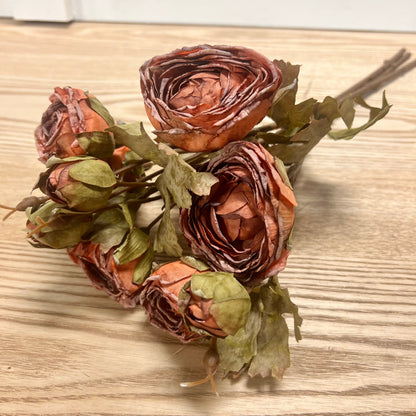 Faux Dried Ranunculus Bundles