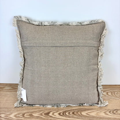 Plaid Square Pillow with Frayed Edges