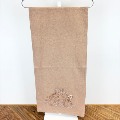 Pumpkin Embroidered Stonewash Table Runner