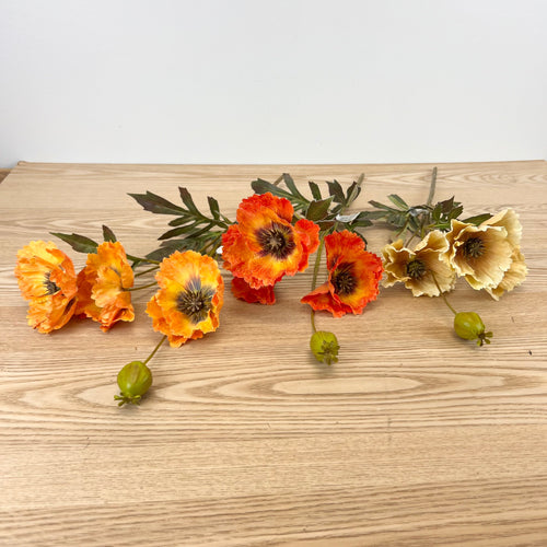 Fall Poppy Stems - 3 Colors