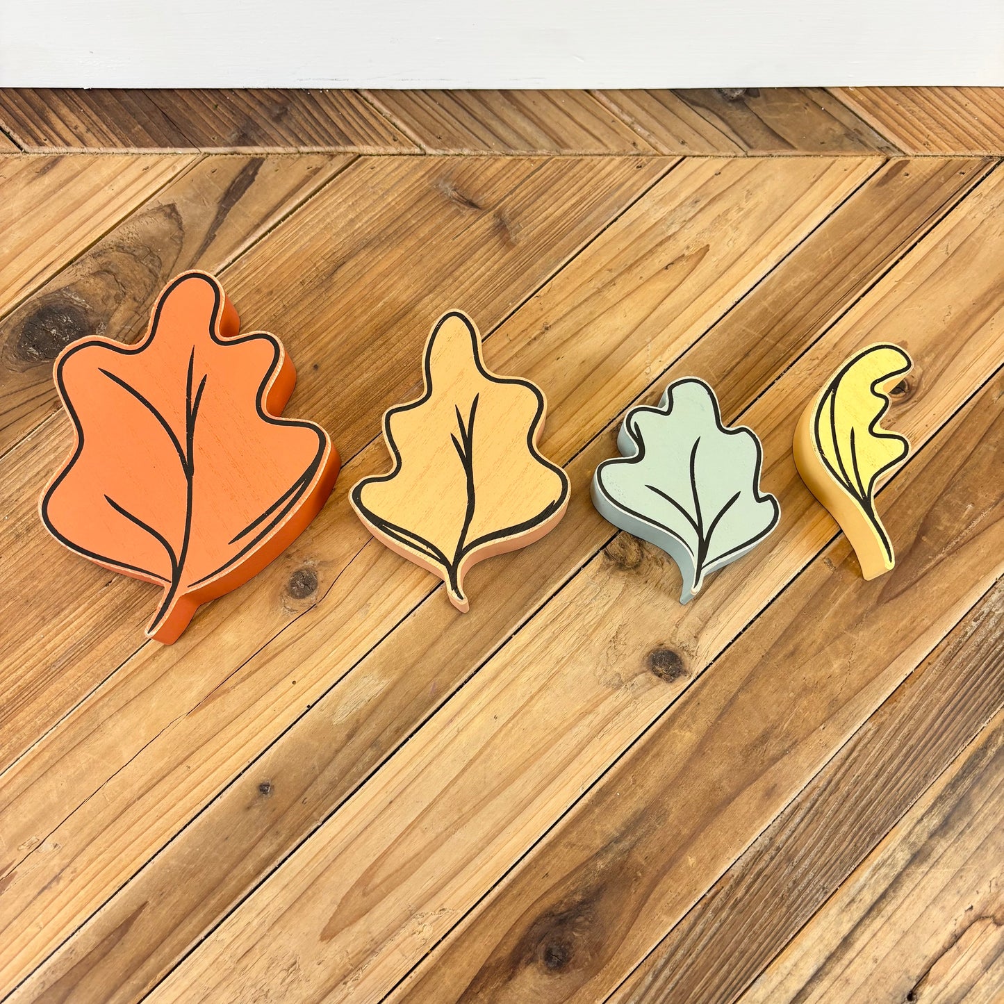 Autumn Leaves Wood Shapes - Set of 4