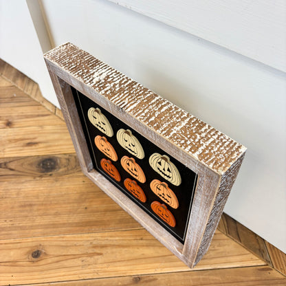 Pumpkins Reversible Wood Framed Sign