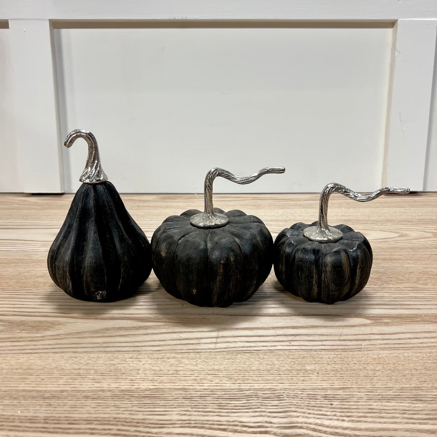 Black Distressed Wooden Pumpkins