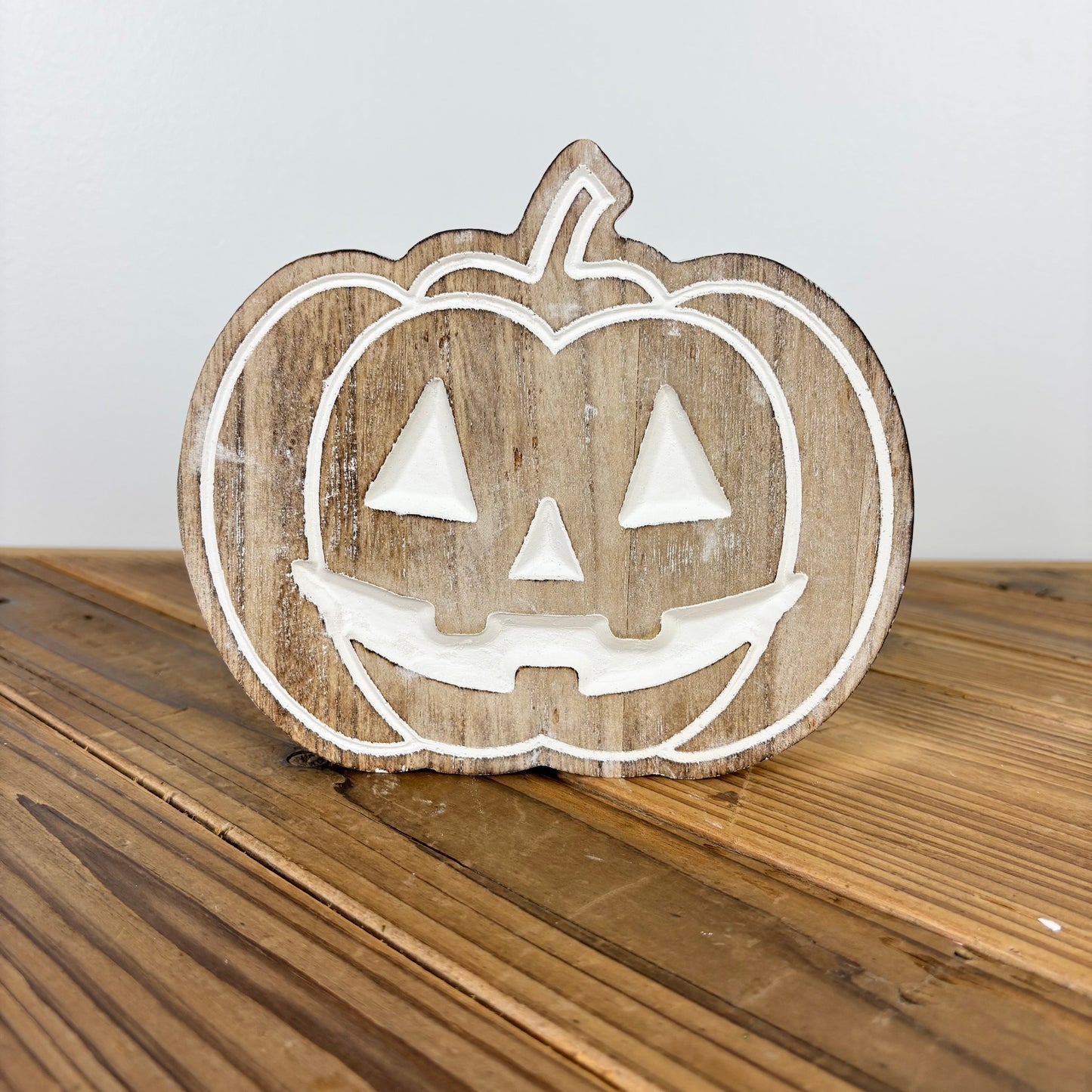 Carved Wood Jack-O-Lantern - 3 Sizes
