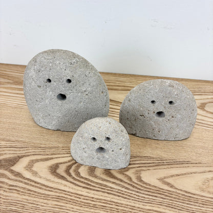 Set of 3 River Rock Ghosts
