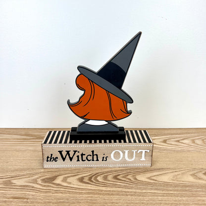 The Witch Is In/The Witch Is Out Reversible Wood Sign