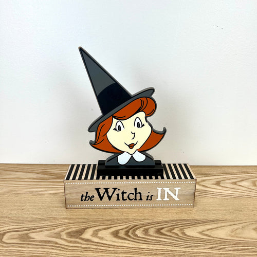 The Witch Is In/The Witch Is Out Reversible Wood Sign