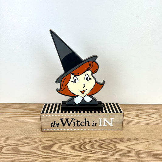 The Witch Is In/The Witch Is Out Reversible Wood Sign