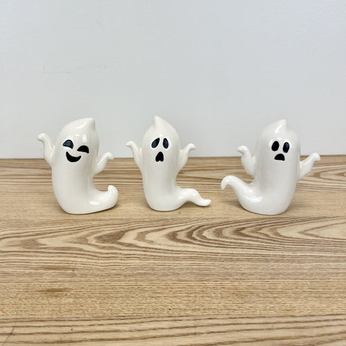 Ceramic Ghost Figurines - Set of 3