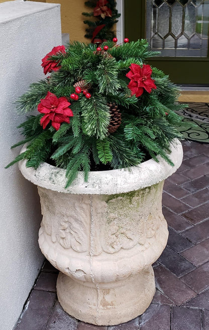🎅🎄Christmas Sale 50% OFF🎁Pre-lit Artificial Christmas Tree Urn Filler ▶︎ Weatherproof sparkle for entryways and patios🎄
