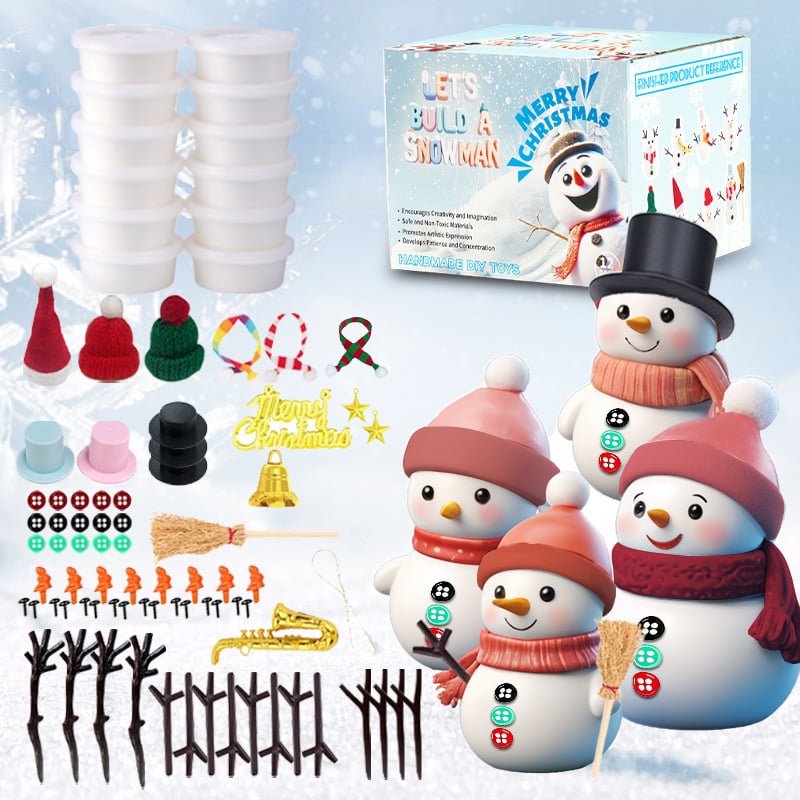 🎅☃️Christmas Snowman DIY Clay Craft Kit for Kids, Modeling Clay Snowman DIY Kit