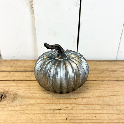 Galvanized Looking Resin Pumpkins