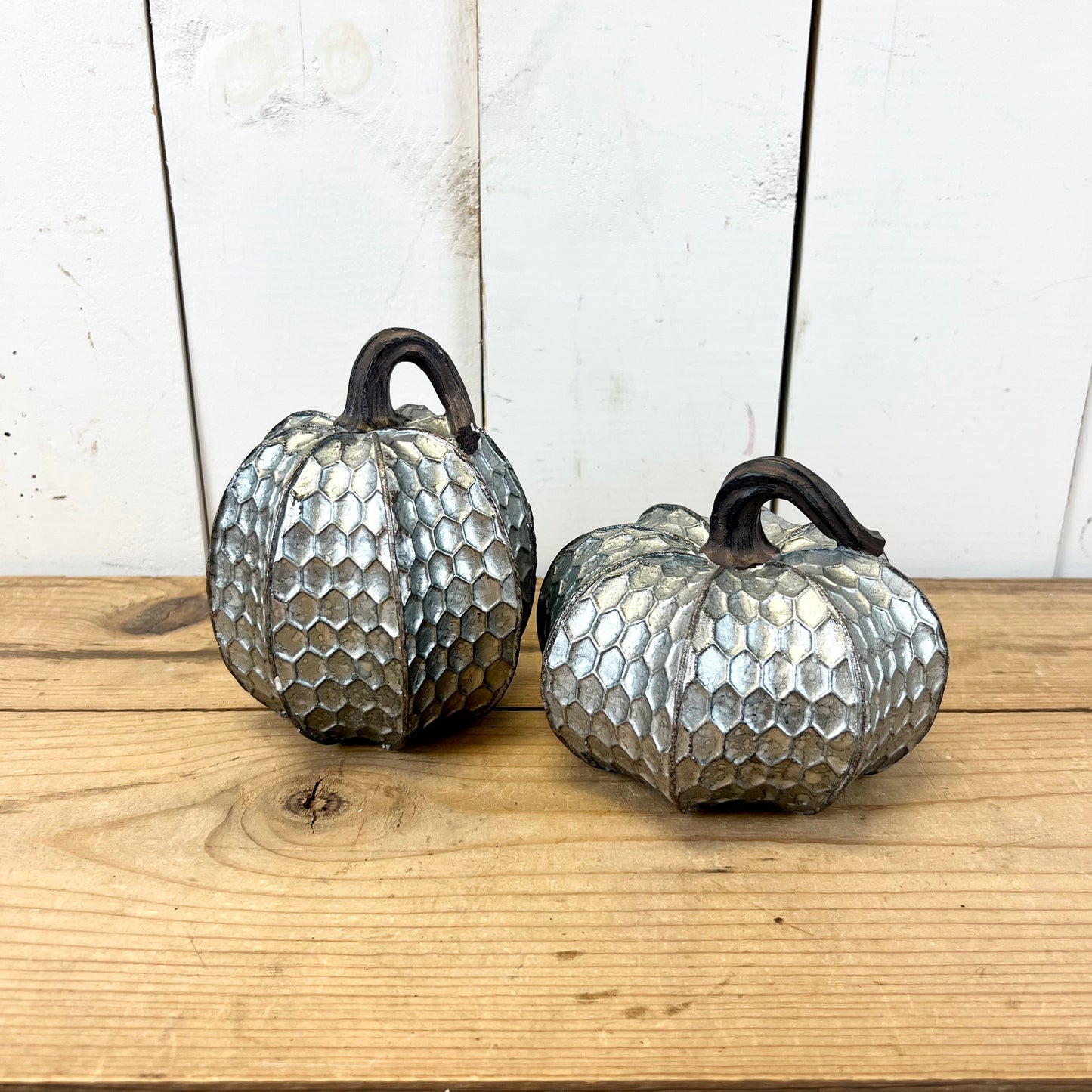 Galvanized Looking Resin Pumpkins