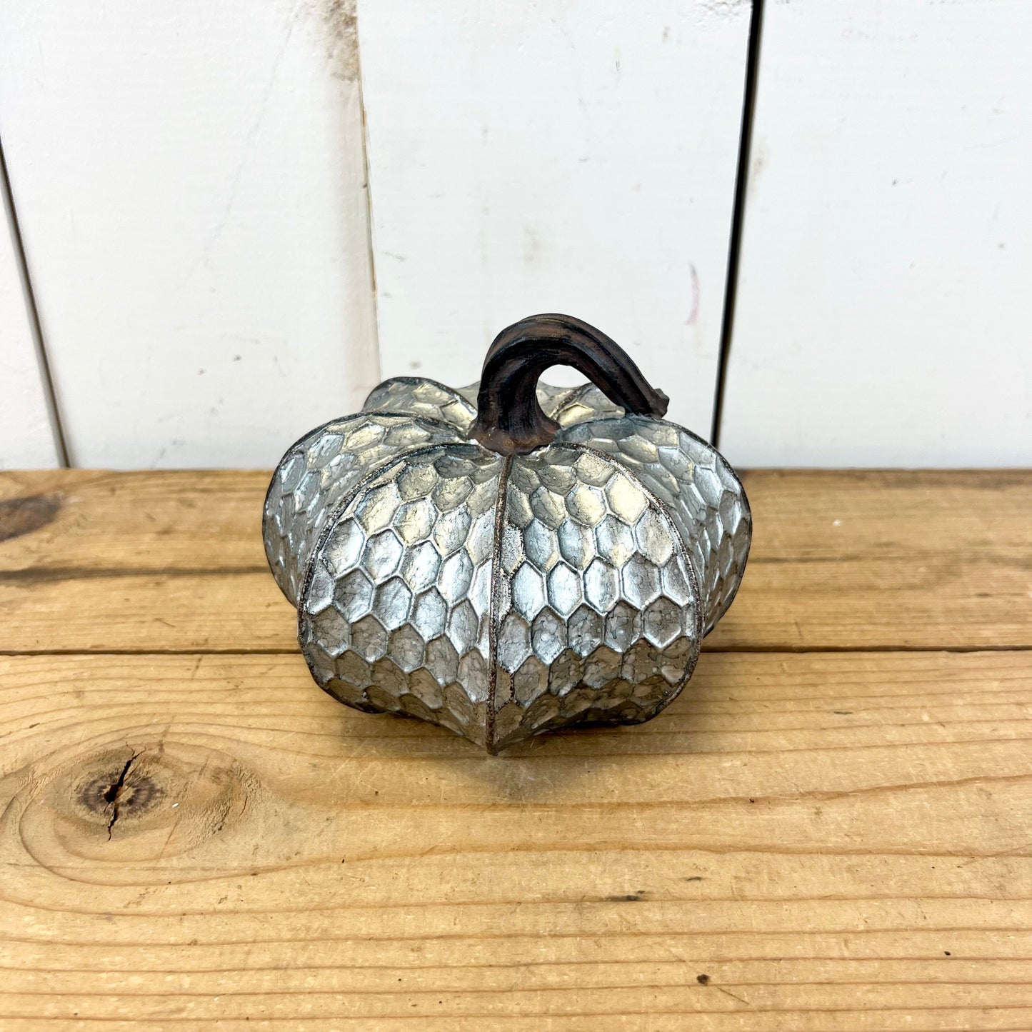 Galvanized Looking Resin Pumpkins
