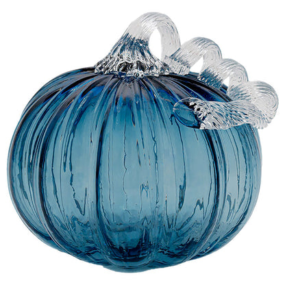 Blue Glass Pumpkin